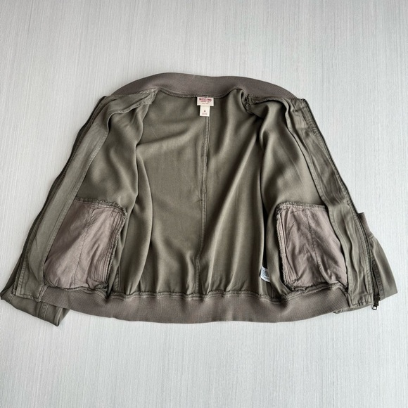 Mossimo Supply Co. Bomber Jacket M Olive Green Pocket Casual Streetwear - Picture 5 of 12